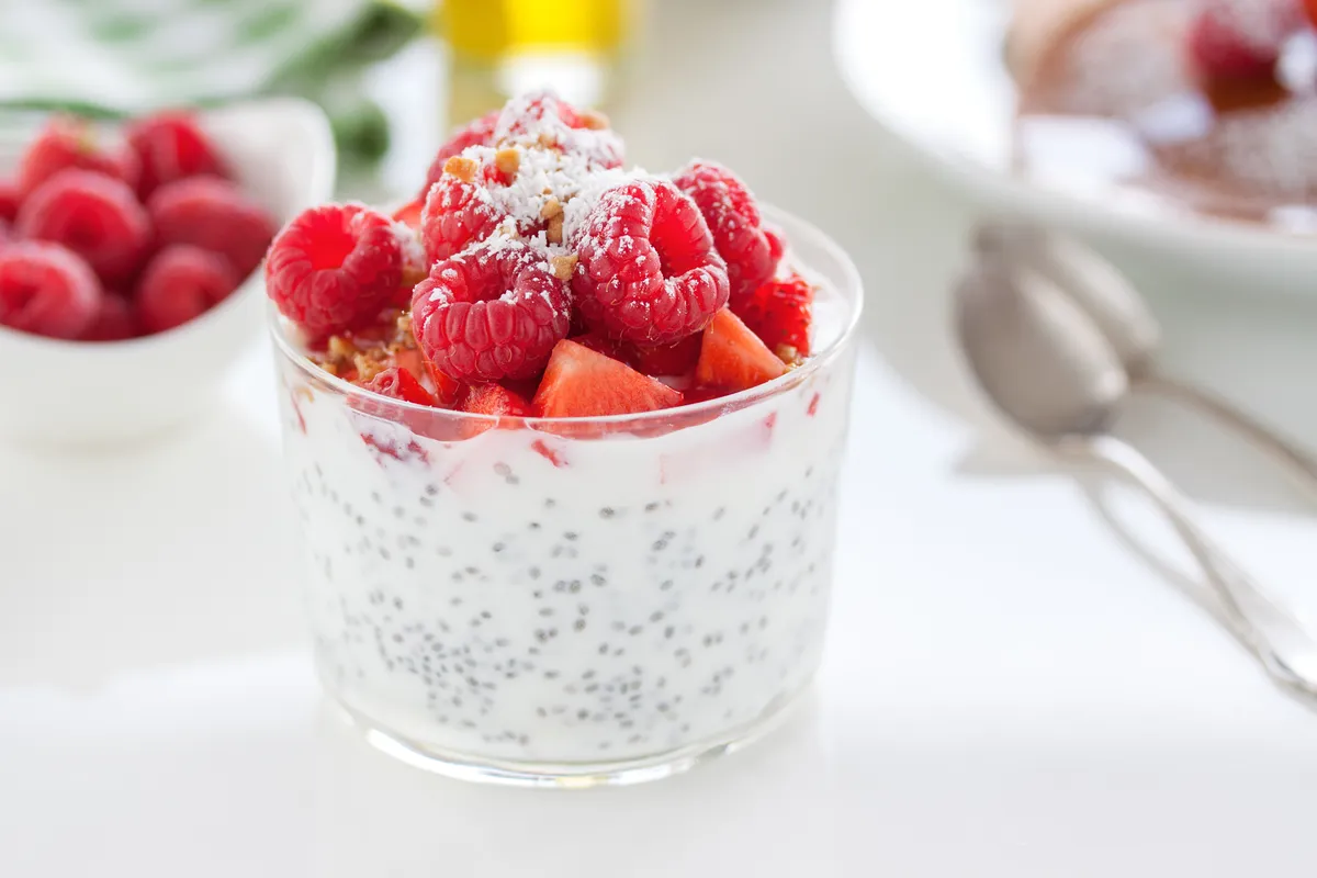Budincă de chia cu lapte de cocos
