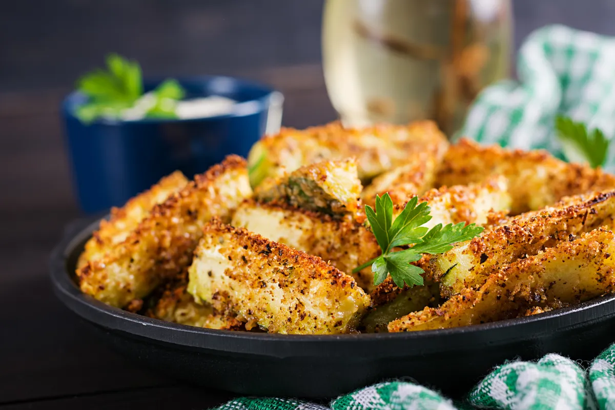 Conopidă crocantă cu pesmet la Airfryer
