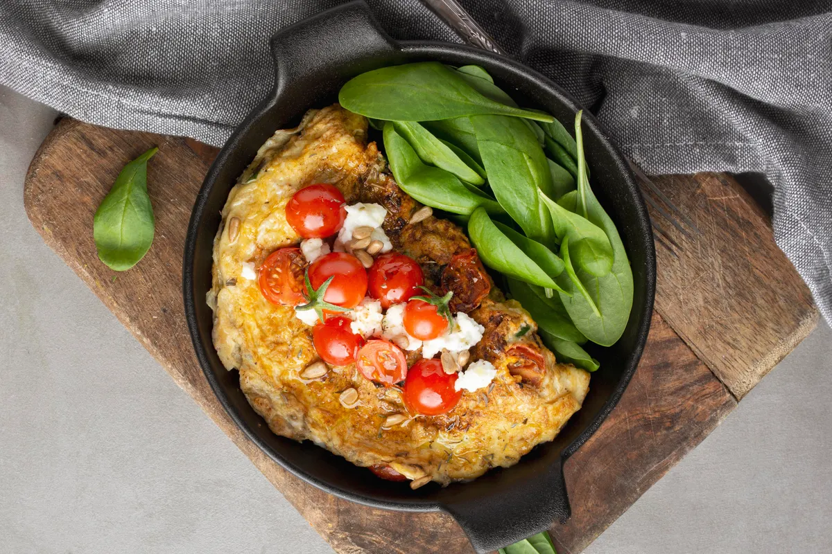 Frittata cu roșii cherry și busuioc