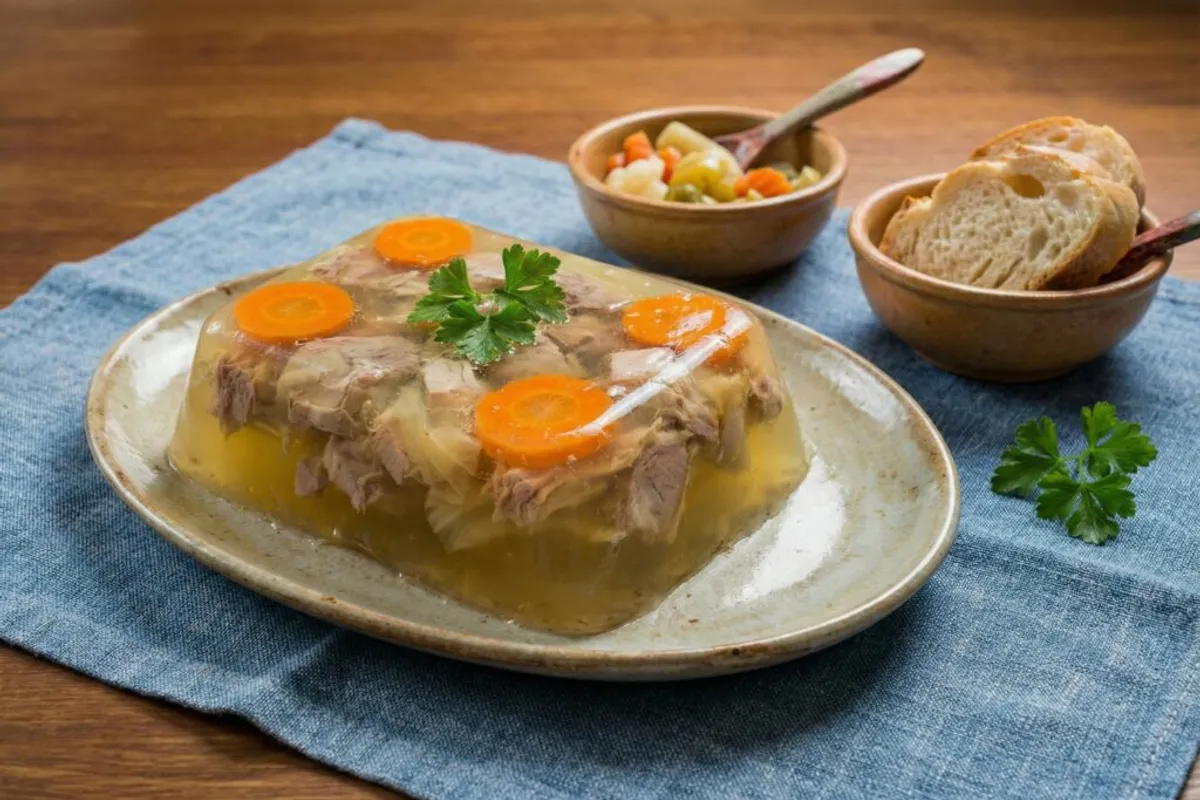 Piftie de porc cu usturoi extra, limpede și perfect închegată