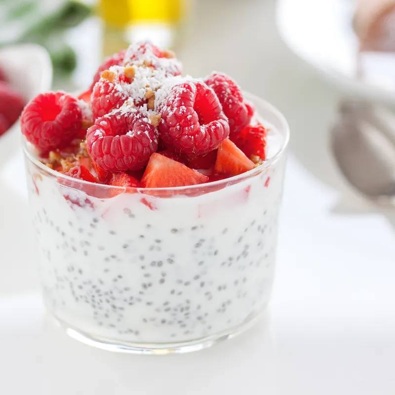 Budincă de chia cu lapte de cocos