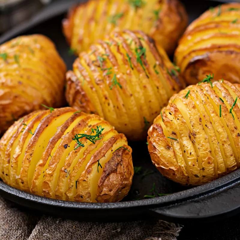 Cartofi acordeon cu parmezan