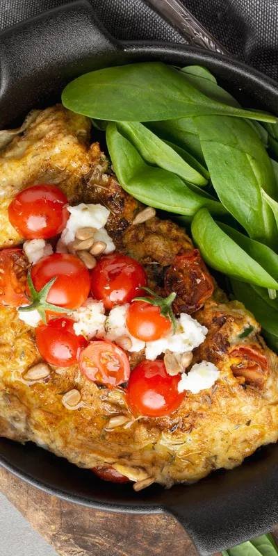 Frittata cu roșii cherry și busuioc