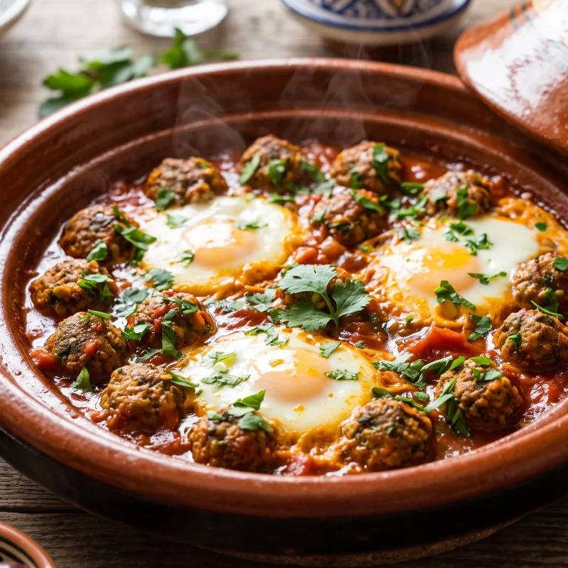 Kefta Mkaouara la Airfryer: Chiftele Marocane în Sos de Roșii cu Ouă