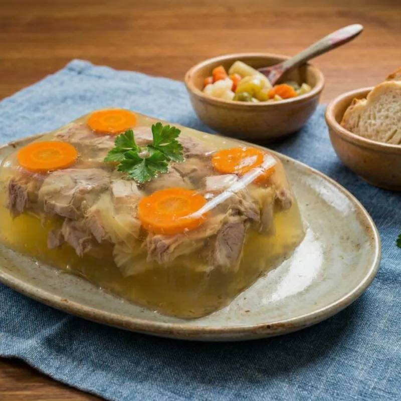 Piftie de porc cu usturoi extra, limpede și perfect închegată