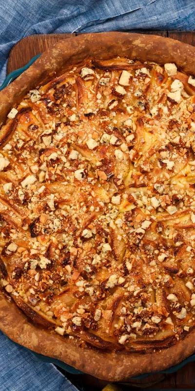 Tartă sărată cu dovleac și feta